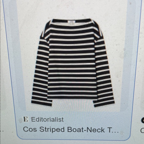 COS Tops - Cos Striped Boat-Neck ribbed knit Top - Black & White- new